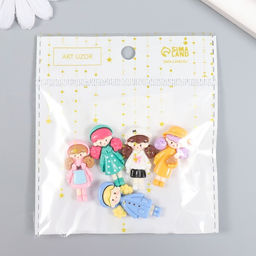 Декор для творчества пластик «Малышка нарядная» набор 5 шт. 3.5×1.9 см