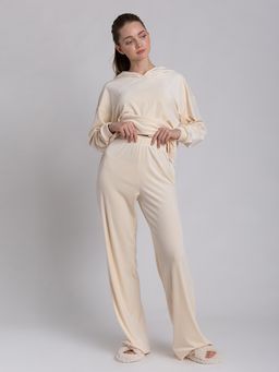 Костюм из велюра с удлиненным худи и брюками-палаццо - Tantino фото 3