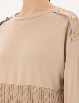 Bej Regular Fit Modal Kuma_ Sweatshirt - Pierre cardin фото 7