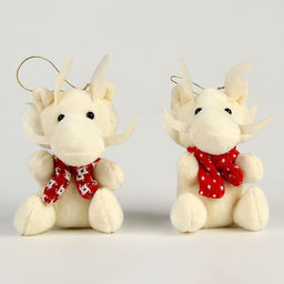 Мягкая игрушка Дракон в шарфике на подвесе, белый, цвет шарфа МИКС - Simaland фото 4