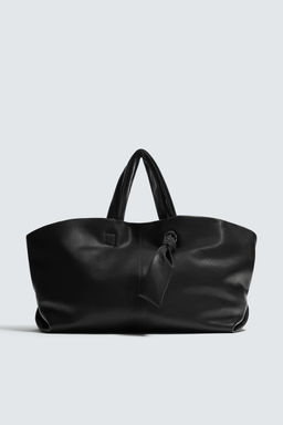 BOLSO SHOPPER PIEL / Negro - Zara фото 7