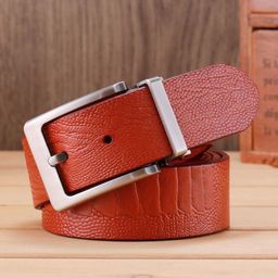 Ремень мужской Sefaro CHM-0557ST-7 Luxury China Collection из телячьей кожи рыжий  фото 2