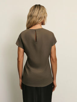 Блузка со шнуровкой изо льна / Zarina  фото 5