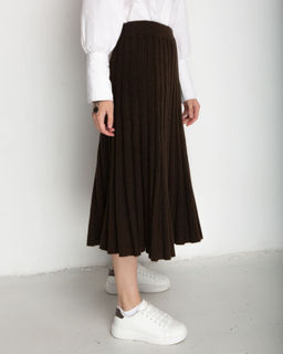 Юбка из пуха яка 07032 темно-коричневая