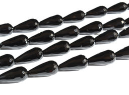 Бусины для рукоделия из оникса черного капля гр.15*30мм, 39см, 13 бусин Радуга камня