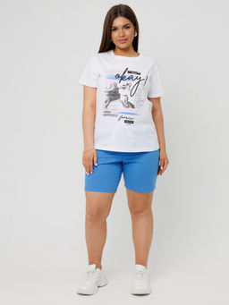 Костюм женский К-226 (кулирка/футер с лайкрой) Голубая