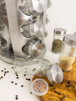 Набор емкостей для специй на круглой подставке 16 шт (7040) /Kamille/  фото 9