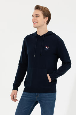 U. S. Polo Assn Мужской темно-синий трикотажный свитер с капюшоном - U.s. polo assn фото 13