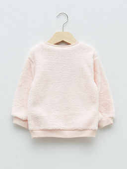 Bisiklet Yaka Uzun Kollu Nak?? Detayl? Pel?? K?z Bebek Sweatshirt - Waikiki фото 2