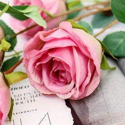 Цветы искусственные «Роза Блю Парфюм», h=60 см, d=5 см, тёмно-розовые