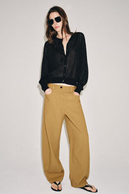 PANTAL?N TAPERED ESPIGA ZW COLLECTION / Camel medio - Zara фото 2