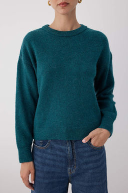 More Sustainable Lacivert Alpaka Yun Kar?s?ml? Triko Kazak|TWOAW26KZ00001 - Trendyolmilla фото 11