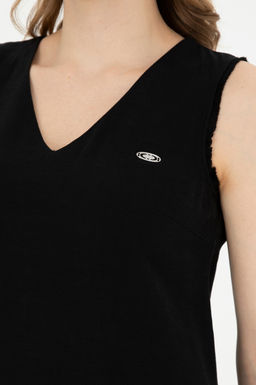 Женское черное тканое платье с круглым вырезом Неожиданная скидка в корзине - U.s. polo assn фото 7