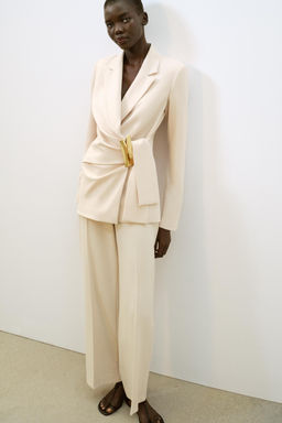 STRAIGHT-LEG HIGH-WAIST TROUSERS - Zara фото 9