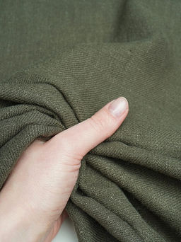 Крапива Рами (Ramie)-диагональ, цв.Болотный хаки, ш.1.4м, крапива-100%, 240гр/м.кв - Купава фото 6