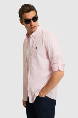 Erkek A__k Pembe Uzun Kollu Basic G_mlek