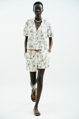 PRINTED TOP WITH CUTWORK EMBROIDERY - Zara фото 12