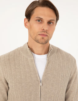 Kum Melanj Slim Fit Fermuarl_ Triko H_rka