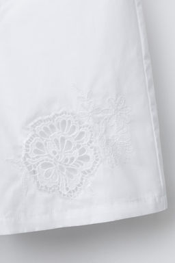 BERMUDA POPEL?N FLOR BORDADA / Blanco - Zara фото 4