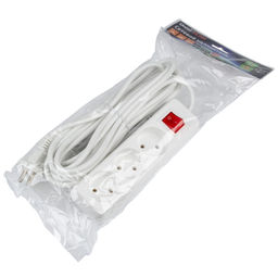 S-CU3-7B WHITE Удлинитель серии Ultra, шнур 7м., 3 гнезда, 10A, б/з. Белый. TM Uniel