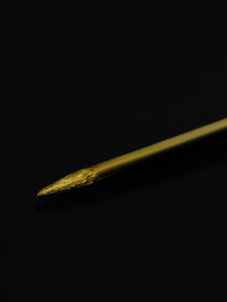 Основа Брошь-игла с листом (набор 5 шт.), L=7 см, площадка 9 мм, цвет золото