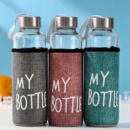 Бутылка для воды в чехле «Ротанг», 400 мл, h=20 см, МИКС