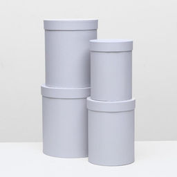 Набор круглых коробок 4 в 1 23 х 23 х 25 - 15 х 15 х 20 см Белый - Simaland фото 2