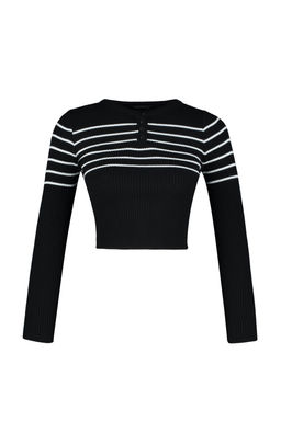 Tas Crop Cizgili Triko Kazak TWOAW24KZ01201 - Trendyolmilla фото 15