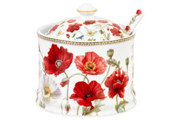 Сахарница 250 мл 9*9*10 см Маки + ложка, NEW BONE CHINA - Elan gallery фото 9