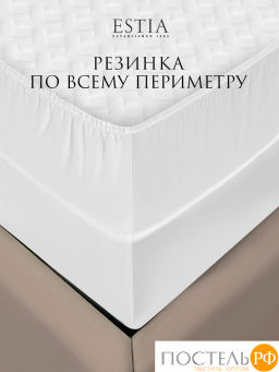 Простыня на резинке Estia ОРНЕЛЛА тенсель бел.  фото 7