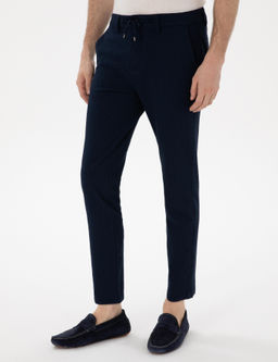 Lacivert Slim Fit Gofre Yazl_k Kanvas Pantolon - Pierre cardin фото 2