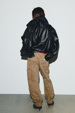 TRF ANIMAL PRINT BAGGY BALLOON JEANS - Zara фото 6