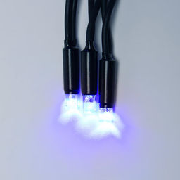 ULD-B3010-200/TBK BLUE IP67 Бахрома светодиодная с эффектом мерцания, 3м. Соединяемая. 200 светодиодов. Синий свет. Провод черный. TM Uniel. - Volpe фото 4