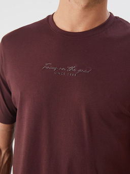 Bisiklet Yaka Bask?l? Penye Erkek Ti??rt