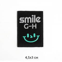 Аппликации пришивные арт.TBY.2410 Smile 4,5х3см,черный уп.20 шт