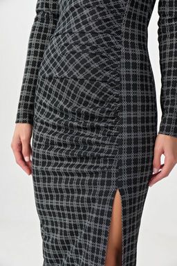 Платье облегающее миди с разрезом по ноге черное