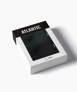 ATLANTIC 2MH-173 Трусы шорты Solid Long - набор 2 шт. черный + изумрудный  фото 6