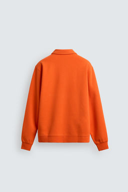 SUDADERA POLO INTERLOCK CREMALLERA / Naranja - Zara фото 9