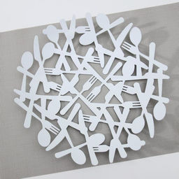 Фруктовница «Приборы» 29×29×4 см, цвет белый