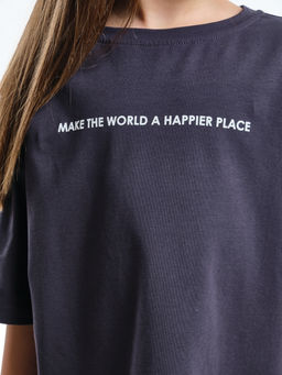 Футболка для девочки UD 7911 антрацит - Mini maxi фото 4