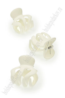 Крабики для волос матовые 5*4,5 см (10 шт) SF-7986, айвори