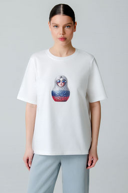 Арт. 3-1155 Футболка женская 44-50 (4 шт) Цвет:молочный - Калинка фото 2