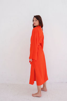 9463 Кимоно длинное красно-оранжевое - Martichelli фото 15