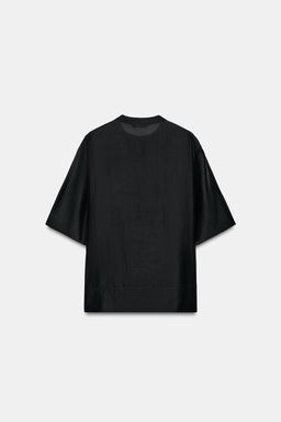 BLUSA FLUIDA MANGA CORTA ZW COLLECTION / Negro - Zara фото 6