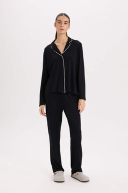 Fall in Love Pijama Tak?m? Regular Fit Uzun Kollu Ust Uzun Alt - Defacto фото 3