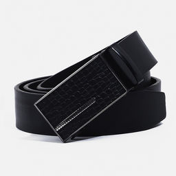 Ремень мужской, ширина 4 см, автомат, пряжка металл, цвет чёрный