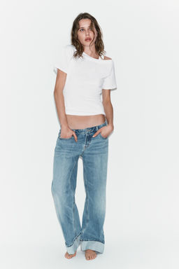 JEANS TRF LOOSE FOLDED TIRO BAJO / Azul