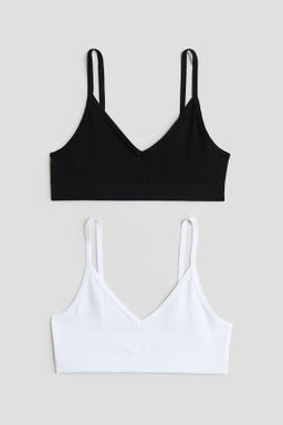 Pack de 2 crop tops con escote en V