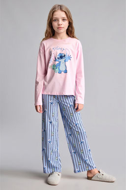 %100 Pamuk L_lo & St_tch Lisansl_ 2li Pijama Tak_m_ K_z _ocuk