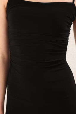 TRENDYOLMILLA Kahverengi Ask?l? S?rt Dekolteli A-line/Can Ac?lan Esnek Maxi Orme Elbise TWOSS25EL00539  фото 12